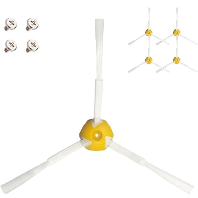 Pack de 4 Cepillos Laterales y 4 Tornillos de Repuesto para Roomba